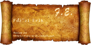Füzi Erik névjegykártya